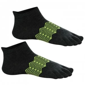 image of USA Pro Toe Socks Ladies - Charcoal/Lime