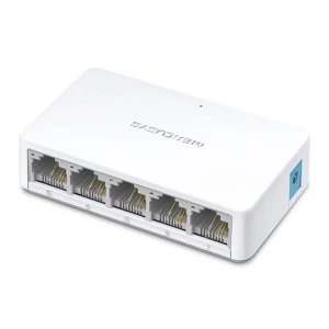 Image of Mercusys (MS105) 5-Port 10/100 Unmanaged Desktop Switch Plastic Case UK Plug