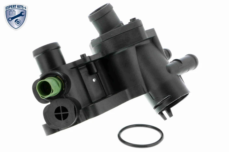 Image of VEMO V15-99-2031 Thermostat Housing with gasket/seal, with thermostat Plastic Thermostat Housing (1792)