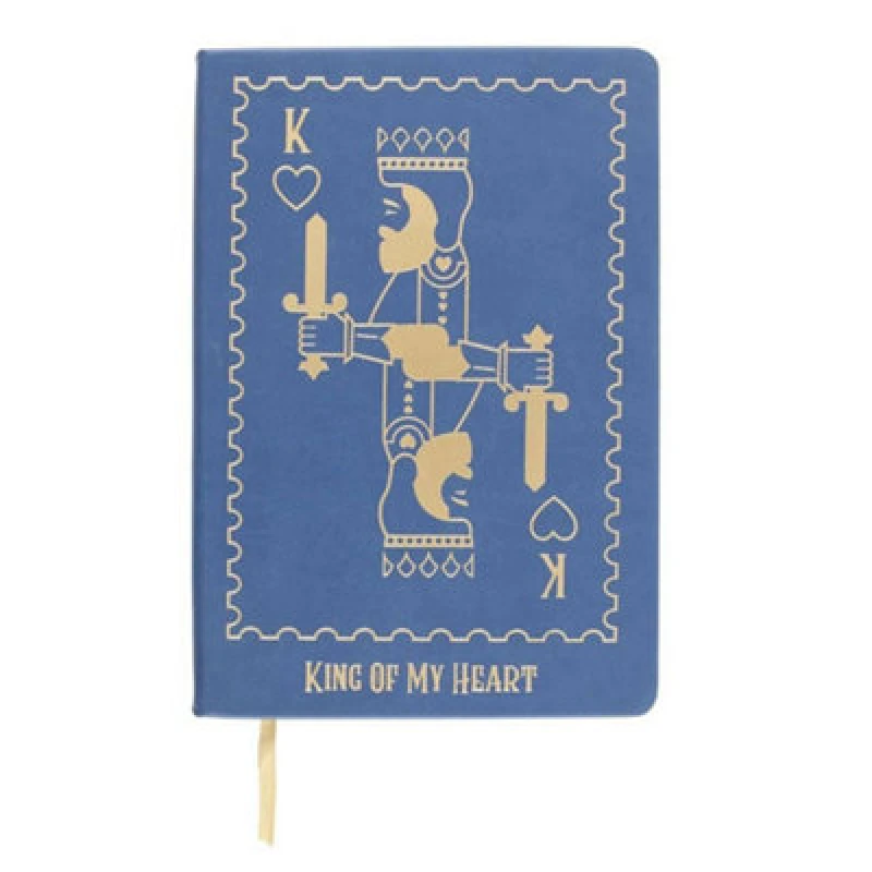 Image of Something Different Something Different King Of My Heart Playing Card A5 Notebook in Blue Blue One Size Unisex 5063693944797