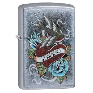 Image of Zippo Vintage Tattoo Chrome Regular Windproof Lighter