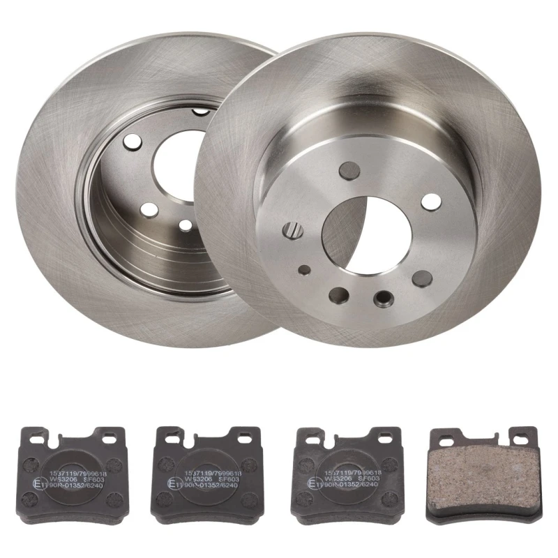 Image of RIDEX 3405B1837 Brake disc and pads set Rear Axle, Brake Disc Type: Solid Brake Set,disc brakes (3405)