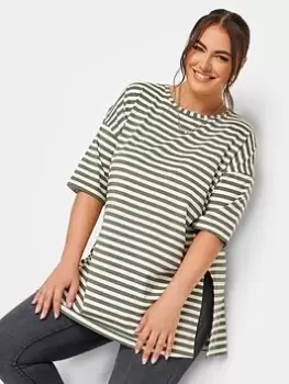 Image of Yours Ss Oversized Tee Khaki Ecru, Cream, Size 16, Women