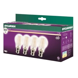 Image of Sylvania LED 7W 806L B22 V Lamp - 4 Pack