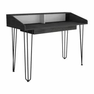Image of Dallas Two Tone Home Office Desk with Hairpin Legs, White