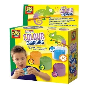 image of SES Creative Childrens Thermo Colour Changing Play Dough Set 4 Play Dough Pots (Multi-colour)