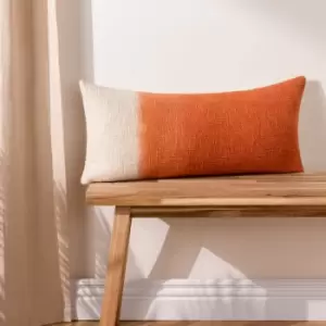 Image of Mizu Rectangular Dip Dye Cushion Amber, Amber / 30 x 65cm / Polyester Filled