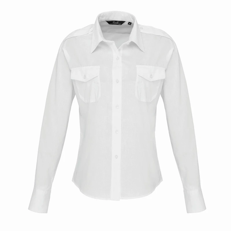 Image of Premier Long-Sleeved Pilot Shirt White male