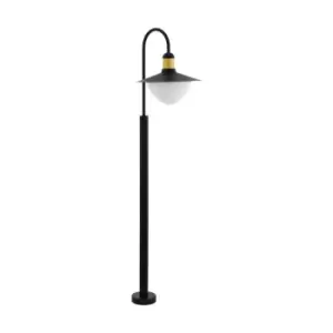 Image of Sirmione - 1 Light Outdoor Lamp Post Black, Gold IP44, E27 - Eglo