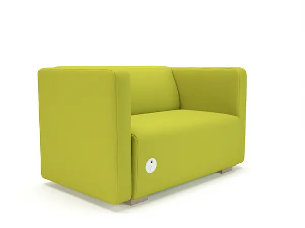 Image of Dynamic Office Solutions Carmel 130cm Wide Sofa in Warwick Dolly Fabric with Socket NSS05120