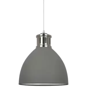 image of Italux Lola - Industrial And Retro Hanging Pendant Grey Satin Nickel 1 Light with Grey Shade, E27