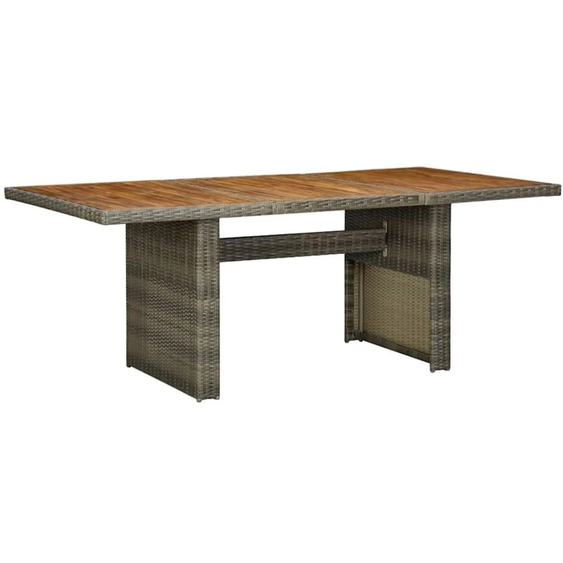 Image of VIDAXL Garden Table Brown Poly Rattan and Solid Acacia Wood Vidaxl 8720286156223