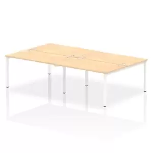 Image of Impulse Bench B2B 4 Person 1400 White Frame Office Bench Desk Maple
