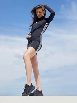 Image of adidas Originals Primeblue Fitted Long Sleeve Dress - Black, Size 10, Women