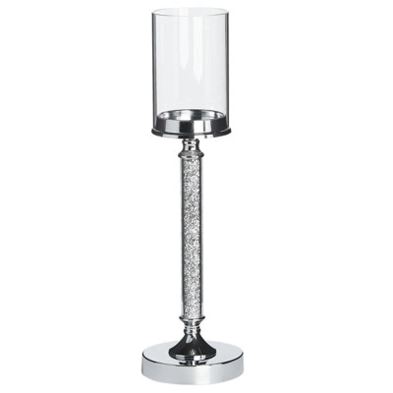 Image of Beliani Candle Holder Abbeville Glass 48cm Silver