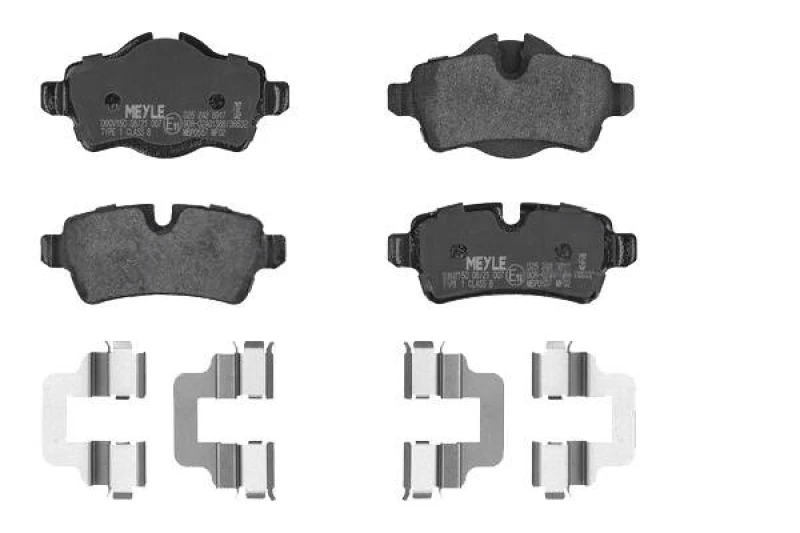 Image of MEYLE 025 242 8917 Brake pad set Rear Axle, prepared for wear warning indicator, Original Quality, with anti-squeak plate Brake Pad Set,disc brake (4