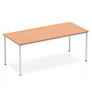 Image of Impulse Straight Table 1800 Oak Box Frame Leg Silver