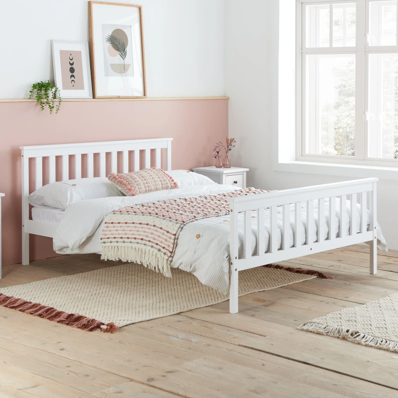 Image of Birlea Oxford 4ft6 Double White Wooden Bed Frame