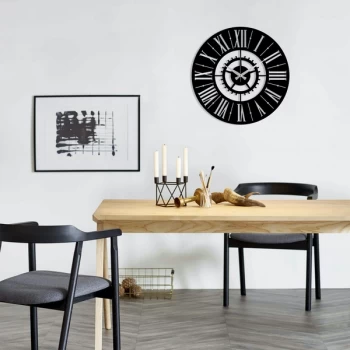 Image of Metal Wall Clock 6 - Black Decorative Metal Wall Clock