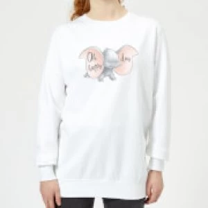 image of Dumbo Happy Day Womens Sweatshirt - White