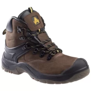 FS197 Shock Absorbing Waterproof Lace Up Safety Boots Brown Size 6