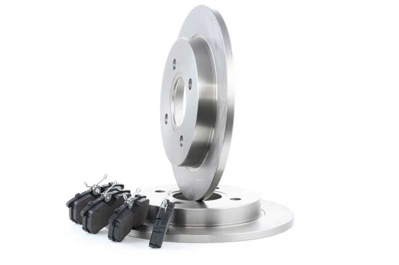 Image of RIDEX 3405B0078 Brake disc and pads set Rear Axle, Brake Disc Type: Solid, excl. wear warning contact Brake Set,disc brakes (3405)