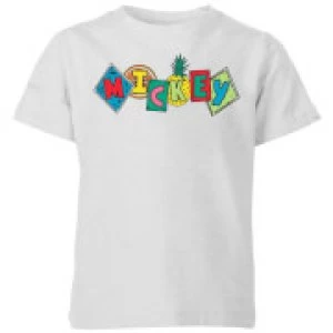 Image of Disney Mickey Fruit Blocks Kids T-Shirt - Grey - 11-12 Years