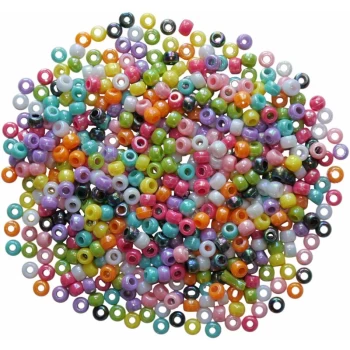 image of Pony Beads, Assorted Colours (Approx 500) - Artstraws