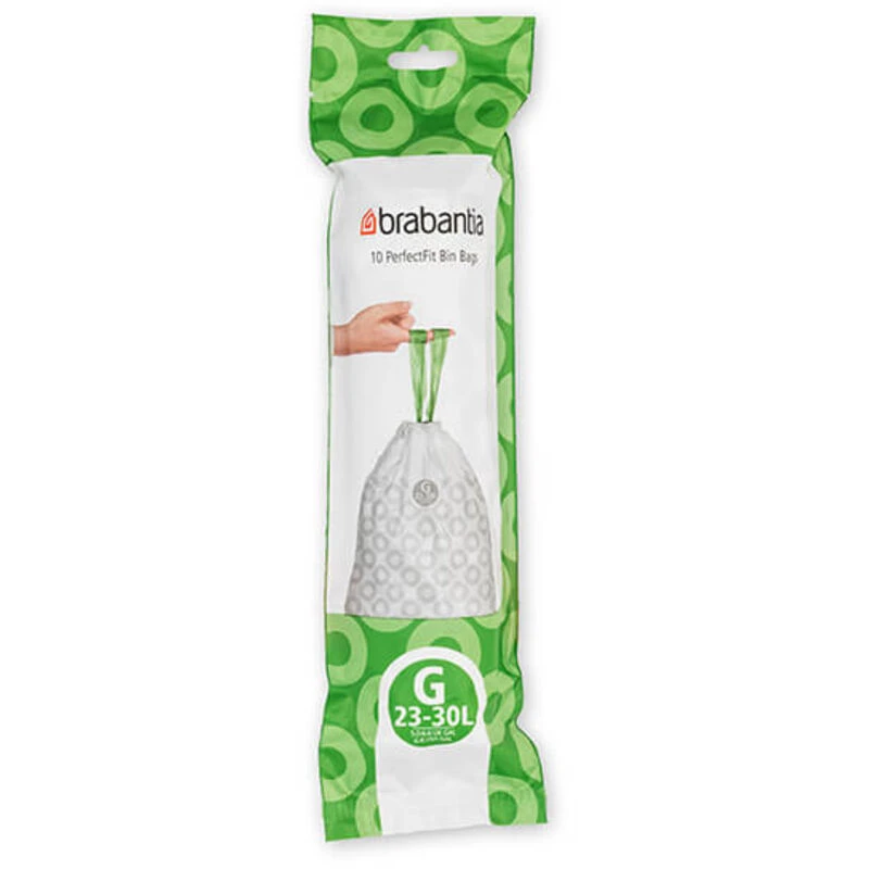 Image of Brabantia PerfectFit Pack of 10 Bin Bags, Code G, 23-30L