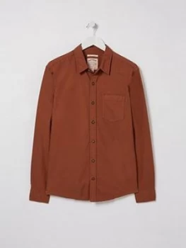 Image of FatFace Thornhill Oxford Shirt - Brown , Brown, Size S, Men