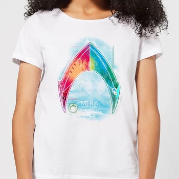 image of Aquaman Mera Beach Symbol Womens T-Shirt - White - 5XL