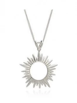 image of Rachel Jackson London Sterling Silver Medium Sun Pendant Necklace