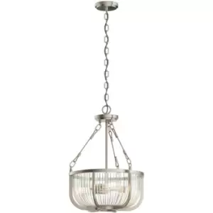 Image of Quintiesse Kichler Roux Cylindrical Pendant Ceiling Light Brushed Nickel