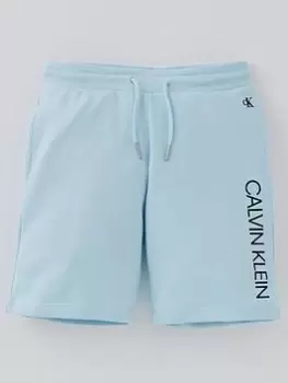 Image of Calvin Klein Jeans Boys Institutional Logo Shorts - Blue Size 12 Years