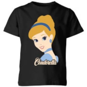 Image of Disney Princess Colour Silhouette Cinderella Kids T-Shirt - Black - 11-12 Years