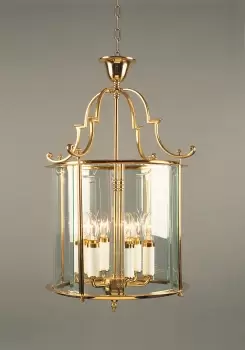 Image of Colchester 6 Light Polished Brass Indoor Lantern
