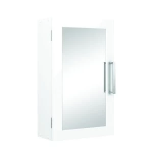 image of Wickes Single Mirror Bathroom Cabinet - White 300mm