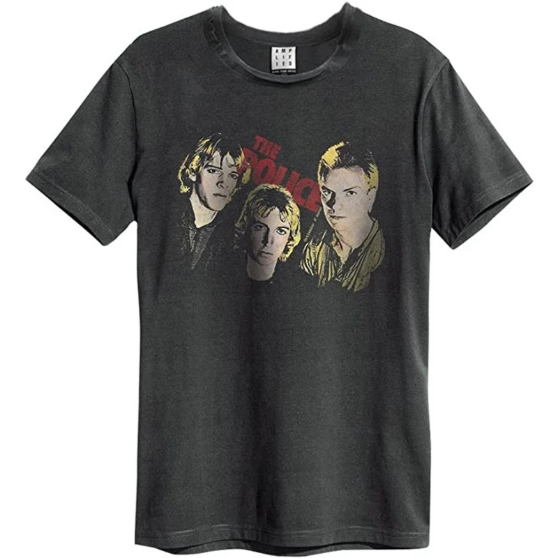 Image of Amplified Amplified Men Outlandos D'amour The Police T-Shirt in Charcoal Size: X-Small Charcoal XS Male 5063238196674