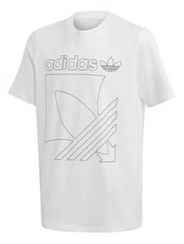 Image of Boys, adidas Originals Badge T-Shirt - White, Size 14-15 Years