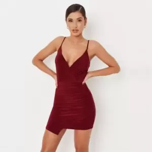 Missguided Slinky Wrap Mini Dress - Red