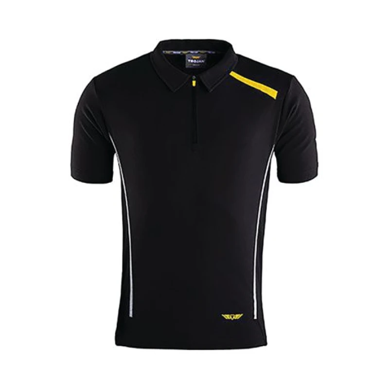 Image of Trojan Trojan Mens Black Polo T-Shirt S 18L4303