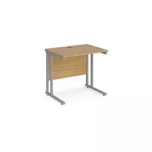 image of Maestro 25 straight desk 800mm x 600mm - silver cantilever leg frame