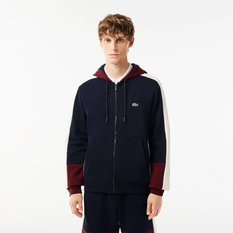 Image of Lacoste Colour Block Sweatshirt Navy Blue/Zin male S