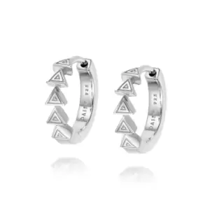 image of Daisy London Jewellery 925 Sterling Silver Eve Huggie Hoop Earrings Sterling Silver