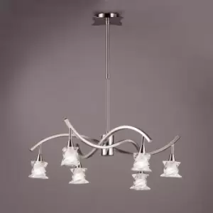 Image of Salomon telescopic suspension Lamp 6 G9 bulbs, satin nickel