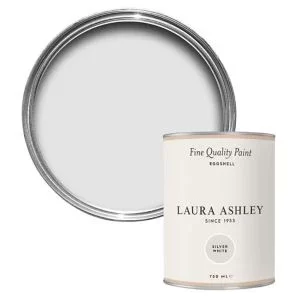 Image of Laura Ashley Silver White Eggshell Emulsion Paint, 750Ml