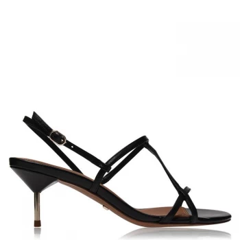 image of Reiss Ophelia Strap Heeled Sandals - Black Calf