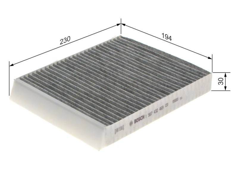 Image of Bosch 1 987 432 469 Pollen filter Activated Carbon Filter Filter,interior air (424)