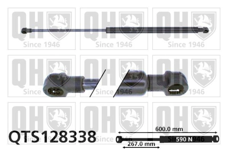 Image of QUINTON HAZELL Tailgate strut QUINTON HAZELL QTS128338