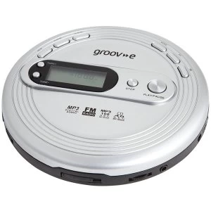 image of Groov-e GVPS210 Retro Series Personal CD Player with Radio Silver